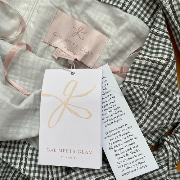 NWT Gal Meet Glam Collection Nancy Tie Strap Gingham Dress - Picture 6 of 10